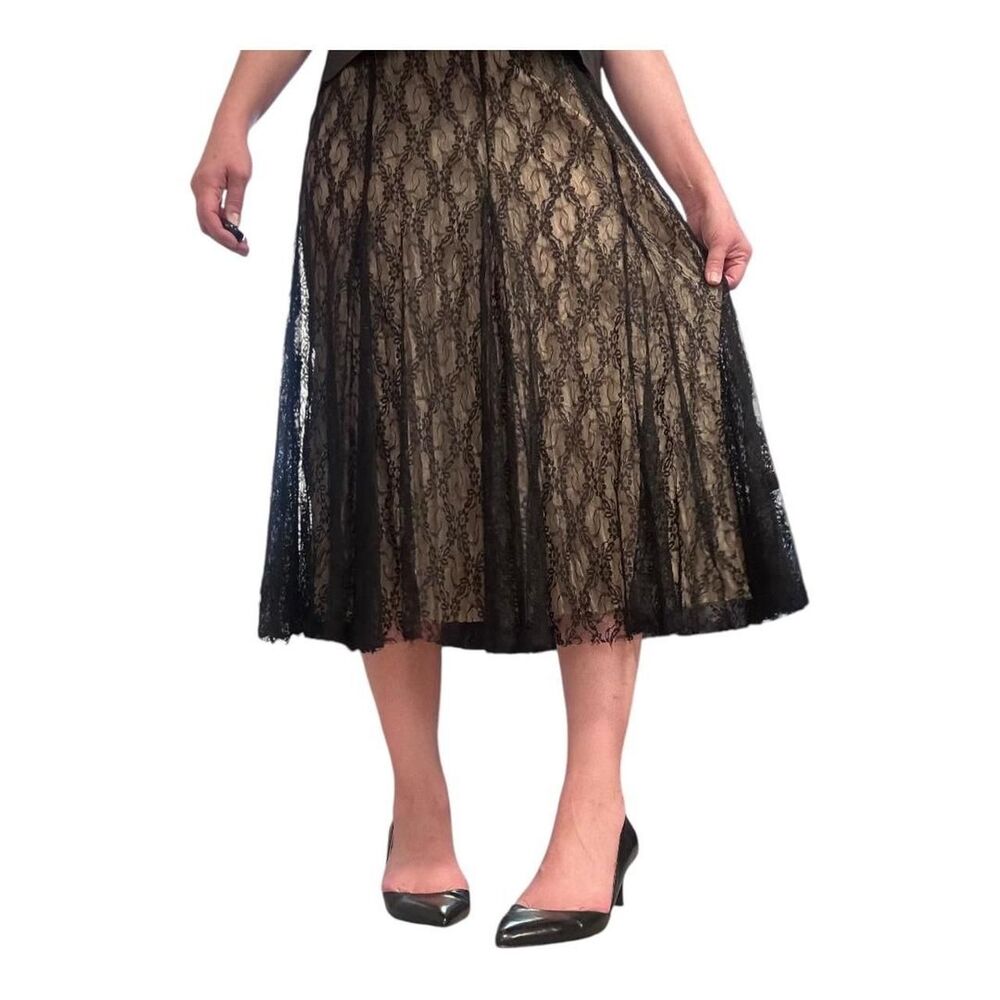 Laura Ashley Women's Mesh Lace Black Whimsy Goth Skirt Witch Costume